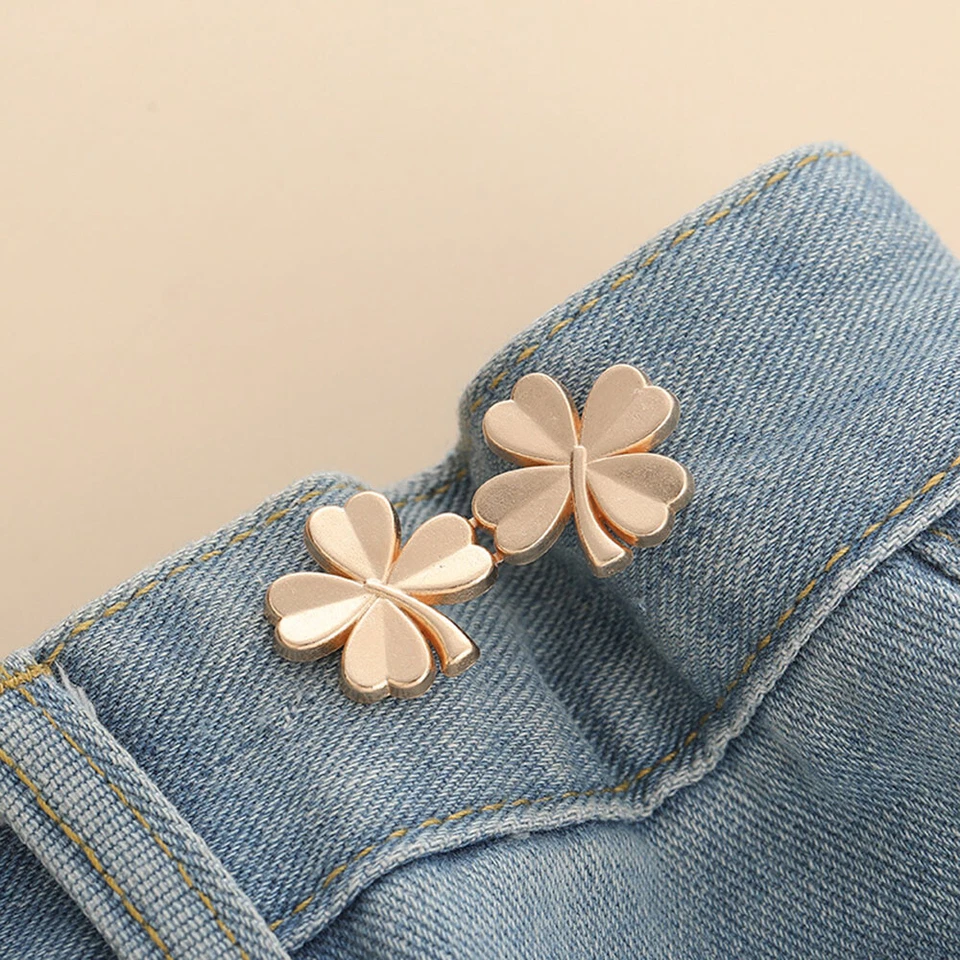 Flower Waist Buckle Metal Buckle Snap Fastener Adjustable Reusable Cute η - Image 4 of 4