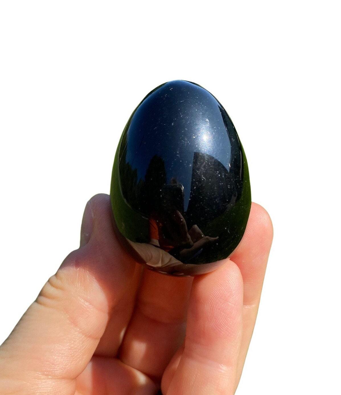 Black Obsidian Stone Egg from Mexico – Natural Healing Crystal