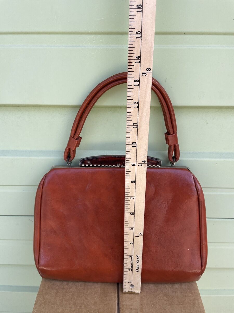 Vintage YKK Brown Leather Small Bag Top Handle Zipper 11 Vintage YKK Brown Leather Small Bag Top Handle Zipper 11