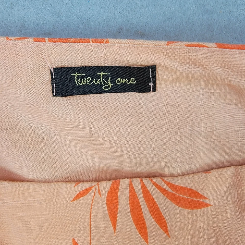 Adorable Falda Para Mujer Años 90 Y2K FORVER 21 Línea A M Naranja Floral Primavera Años 2000 Elegante Foto 2 de 4
