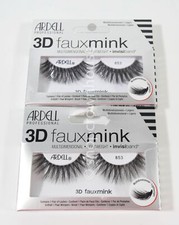 2 pair Ardell 3D Faux Mink False Eyelashes 853 BLACK