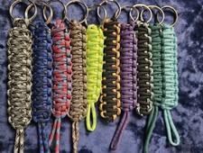 Paracord 1" wide keychain, lot of 3 each, assorted colors