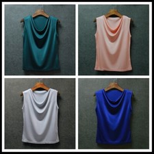 Top In Seta Senza Maniche Da Donna, Canotta Morbida, Blusa Casual