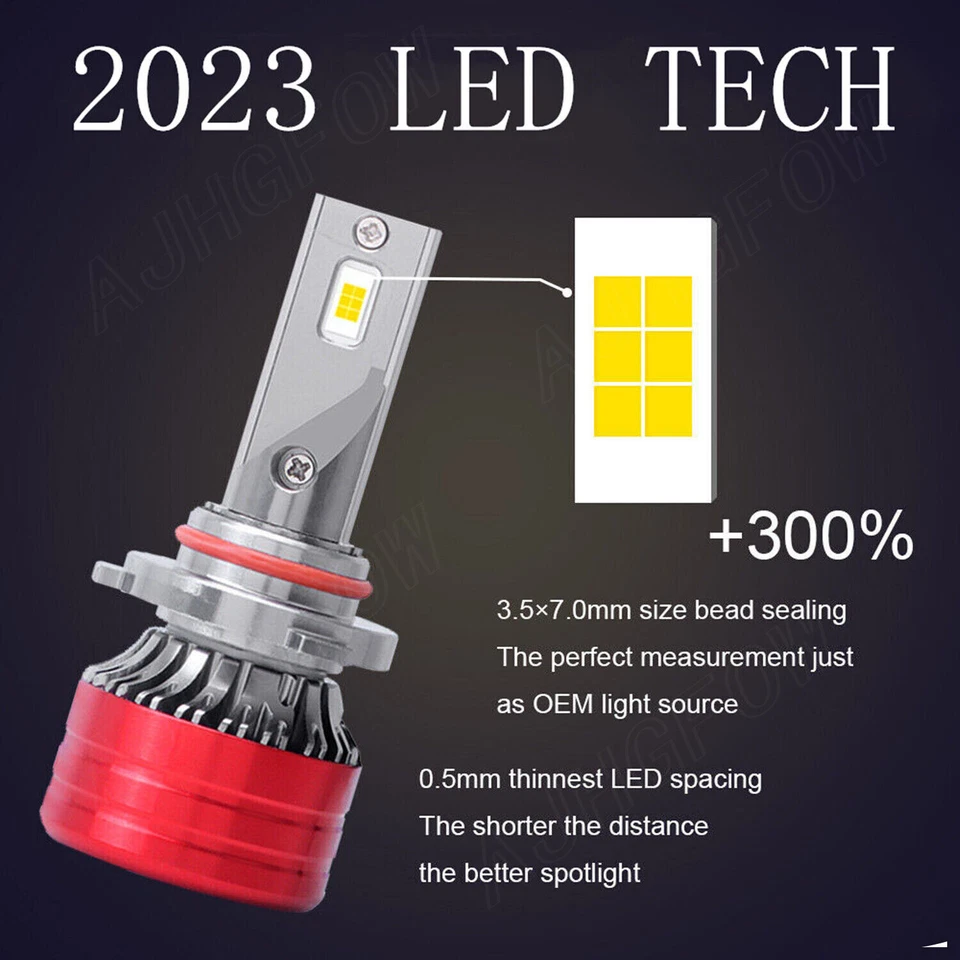 Combo 6000K lâmpadas LED para faróis Mercury Cougar 1999-2002 4 peças feixe alto e baixo - Imagem 3 de 4