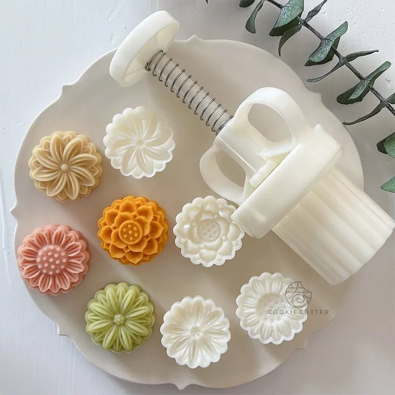 20g Mini Flower Moon Cake Mold Cookie Stamp Hand Pressed Pastry