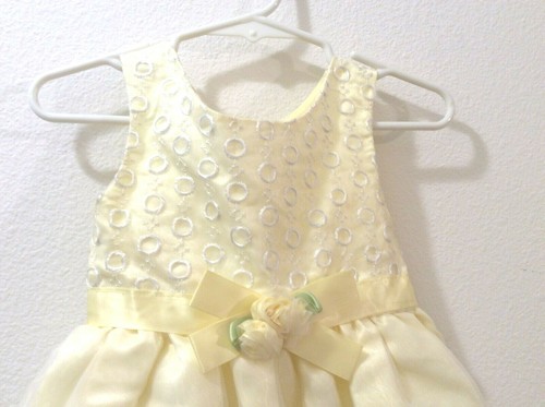 Youngland Vestito Festa Bambino Giallo Occhiellato Pizzo Chiffon Bambina 24 Mesi - Foto 4 di 8