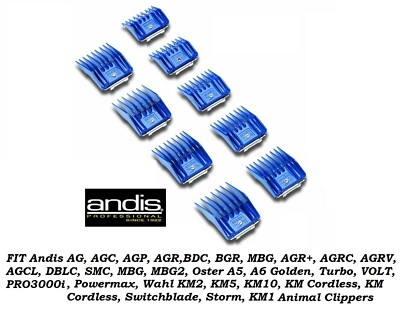 ANDIS 9 pc Pet Blade GUIDE ATTACHMENT COMB SET*Fit Wahl KM2,KM5,KM10 Clippers