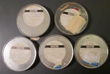 5 Empty NASA FILM CANISTERS w/ Very Interesting Notations! ~1974 Labels ~ Lot #2