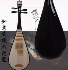 Pipa adulte en bois dur Qin lune autel pipa instrument pipas noir