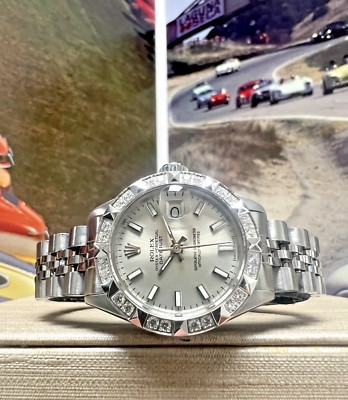 Ladies Rolex Oyster Perpetual Datejust Stainless Steel Silver Dial Watch