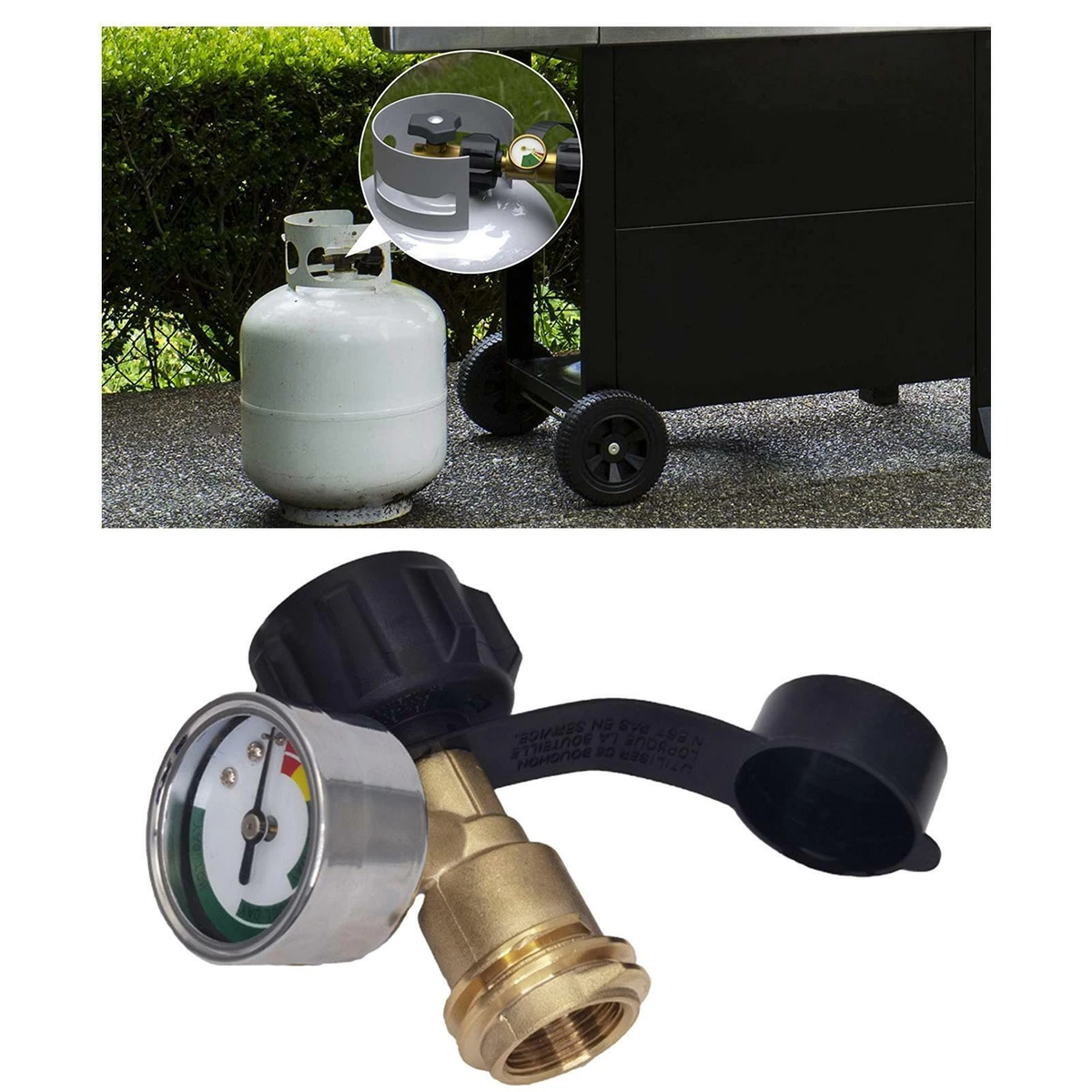 Propane Tank Gauge QCC1 Adapter Heater BBQ Gas Bottle Pressure Meter  Adaptor | eBay