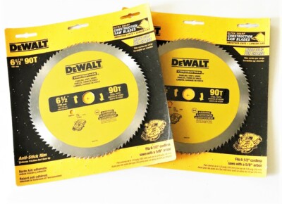 2 Dewalt 6-1/2'' CORDLESS CIRCULAR SAW BLADES 90T 90 STEEL TOOTH 5/8''Arbor DW9153