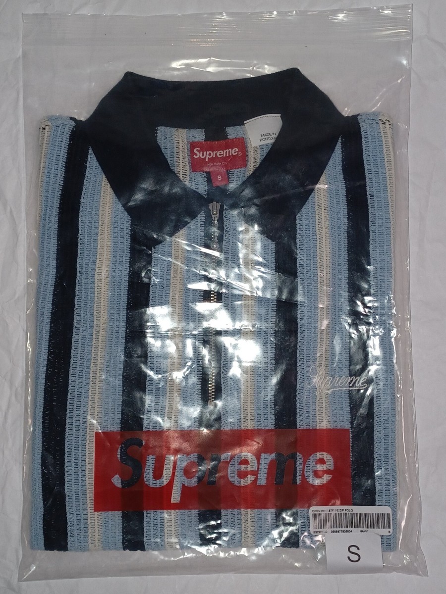Size S - Supreme Open Knit Stripe Zip Polo (Navy)(SS22) | eBay Size S - Supreme Open Knit Stripe Zip Polo (Navy)(SS22) | eBay