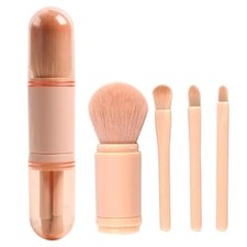 Small Makeup Brush Set 4 in 1 Portable Travel Lip Highlight Mini Facial Cosmetic