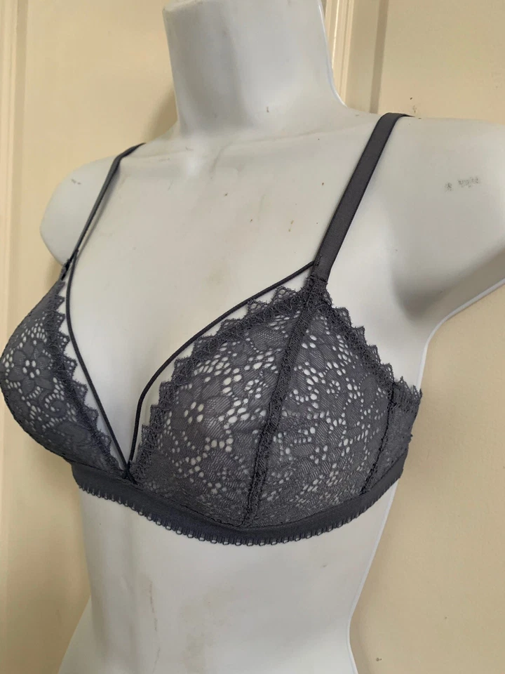 GAPBody NEW! Blue/Gray Lace Sheer Bralette Seconde Peau Sz XS NWOT! - Image 2 of 4