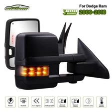Set(2) Power Heated Tow Mirrors For 2009-2018 Dodge Ram 1500 2010-2018 2500 3500