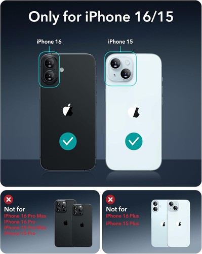 ESR 3 Tempered Glass Screen Protector for iPhone 15 with Easy Installation Tool - Zdjęcie 6 z 6
