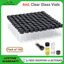 Glass Vials 100pcs 4ml with ScrewCaps Clear Liquid Sample Vials Small Bottles