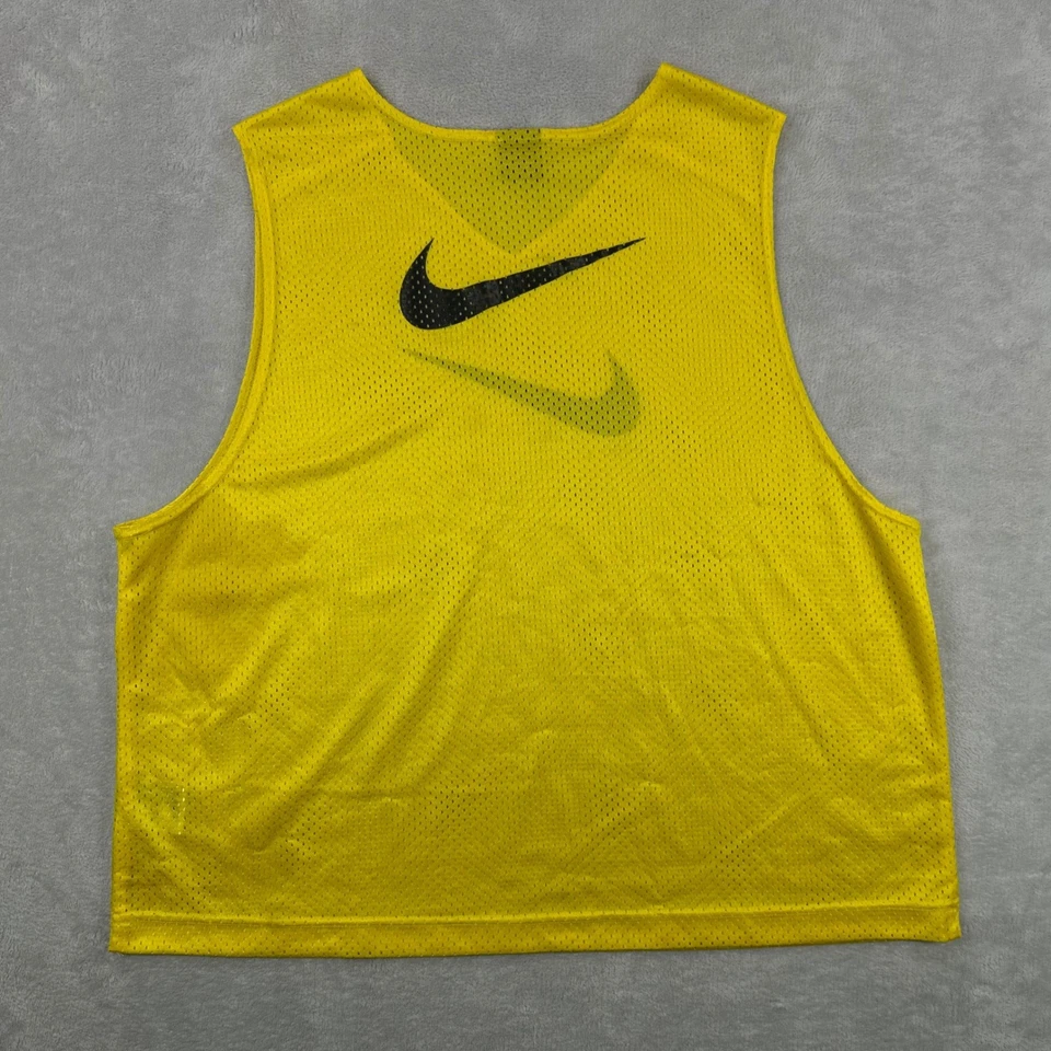 Vintage Nike Jersey Mens One Size Yellow Black Swoosh Sports Team Training Vest - Image 3 of 4