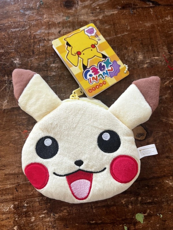 New Pokemon Center Pikachu Head Zipper Pouch Purse