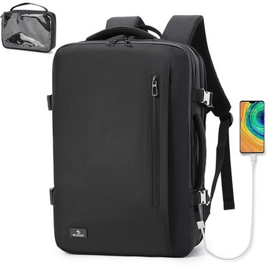 38L Expandable Travel Backpack, TSA Compliant, Fits 17'' Laptop, Waterproof