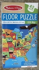 Melissa  Doug 42 Large pcs USA Map Floor Puzzle 3  x 2  Ages 3  New 95060