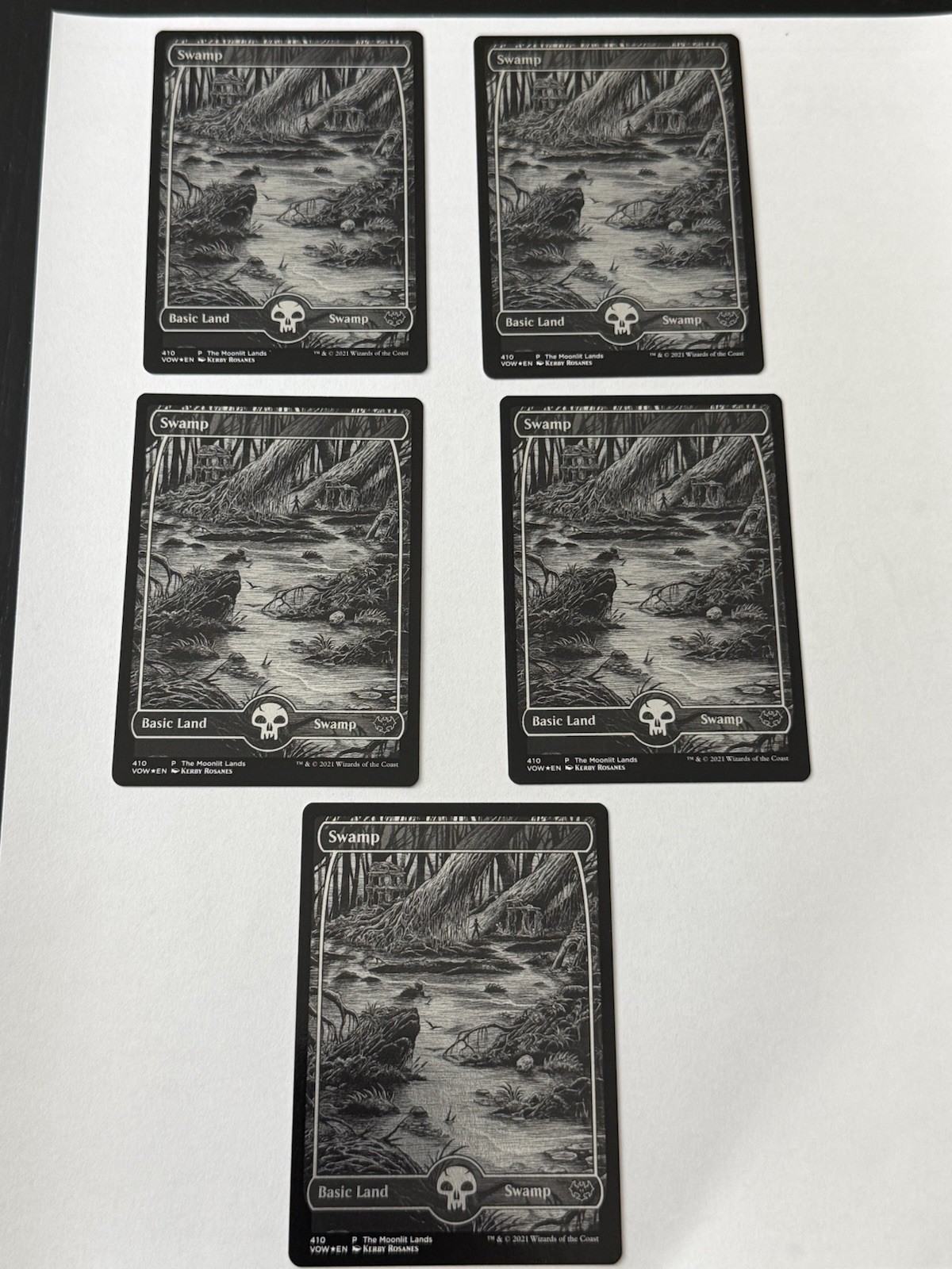 MTG English Swamp (Moonlit Land) (Foil Etched) NM Foil Promos: WPN and Gateway