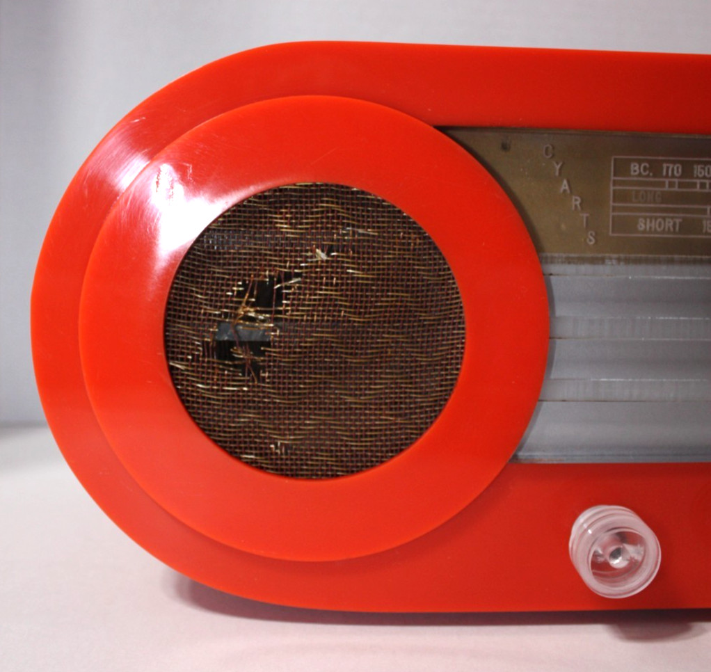 Ultra Rare Vintage 1946  Cyarts B Deluxe Radio Orange Art Deco