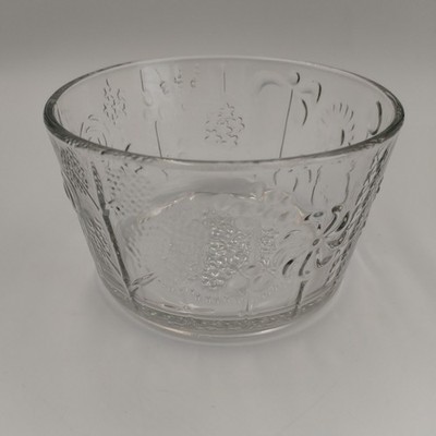 IITTALA FLORA 5'' Round Glass Bowl Oiva Toikka Design Made in Finland NO CHIPS