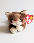 Ty Beanie Baby Original Pounce the Brown Cat 1997 Retired Vintage 7" Plush Toy