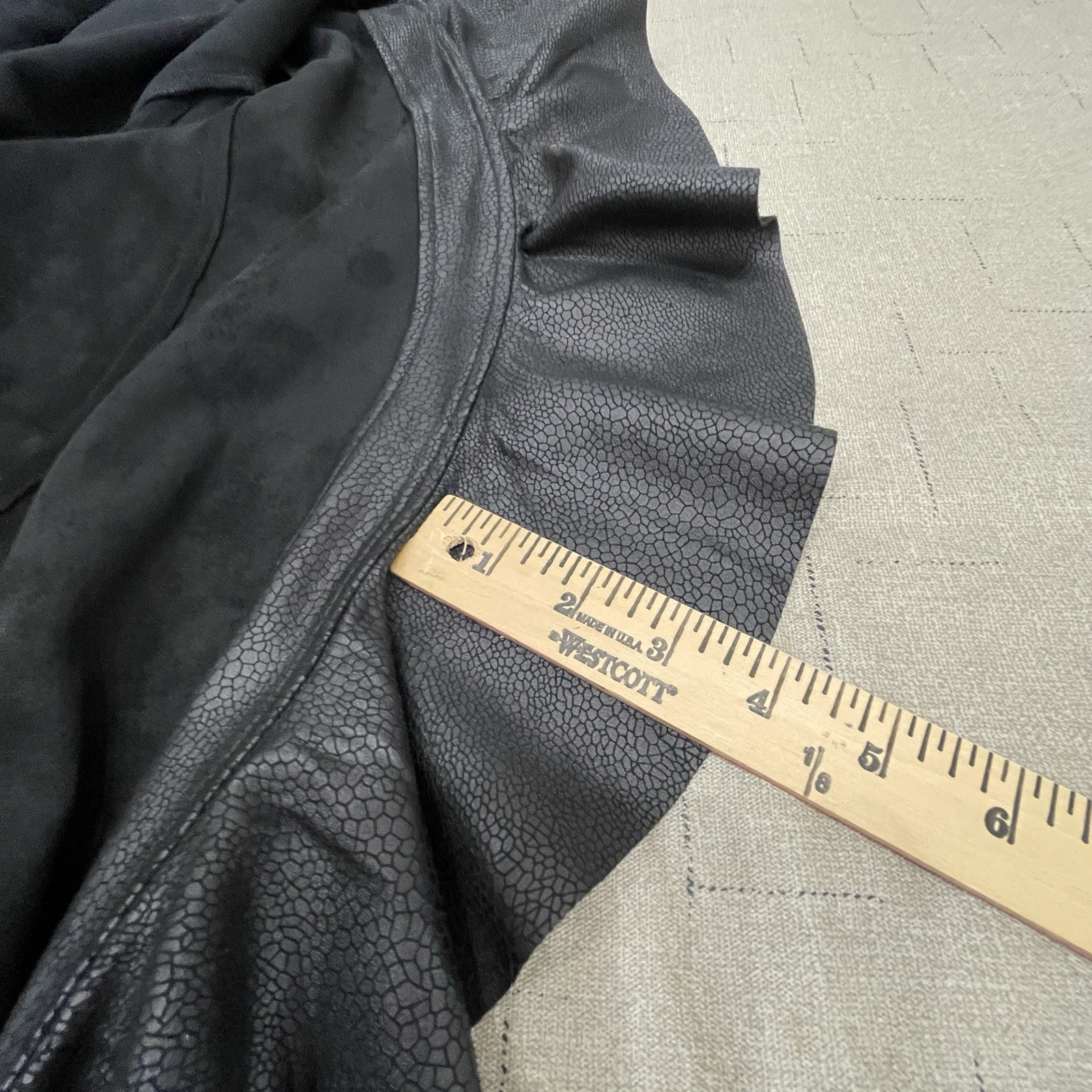 Oolala Cascading Ruffle Front Vegan Leather Duste… - image 11