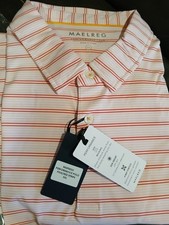Maelreg Performance Polo Shirt Wicking Sun Smart 4-Way Stretch, 3XL Pink/Red