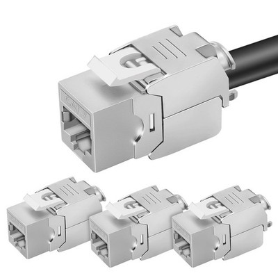 4x CAT 7 Keystone RJ45 Modul Buchse LAN Kabel 10 Gbit/s bis 1000 MHz AWG 22-24