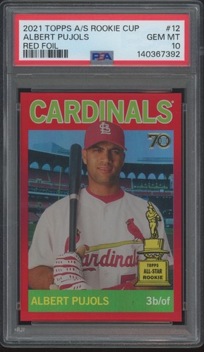 2021 Topps All Star Rookie Cup Red Foil #12 Albert Pujols /5 Gem Mint PSA 10