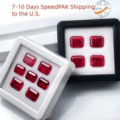 Lab-grown Ruby 0.5-10ct Emerald Cut for Jewelry Make AGL Wholesale Price