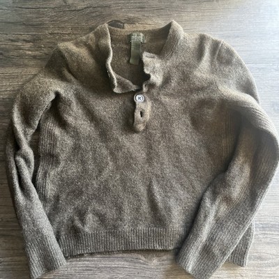 Vintage Lucky Brand Sweater Men s Mock Neck Pullover XL Brown Teed Wool 90s