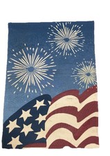 Patriotic Fabric Flag Red White Blue American Flag Fireworks July 4th