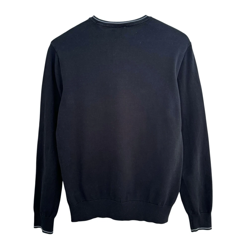 Sudadera Emporio Armani Para Hombre Cuello Redondo Pequeña Negra Logo 100% Algodón Auténtica Foto 2 de 4