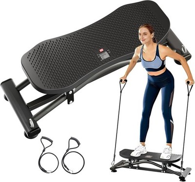 Balance Board for Adults, Exercise Equipment with Resistance Bands, Rock Stepper