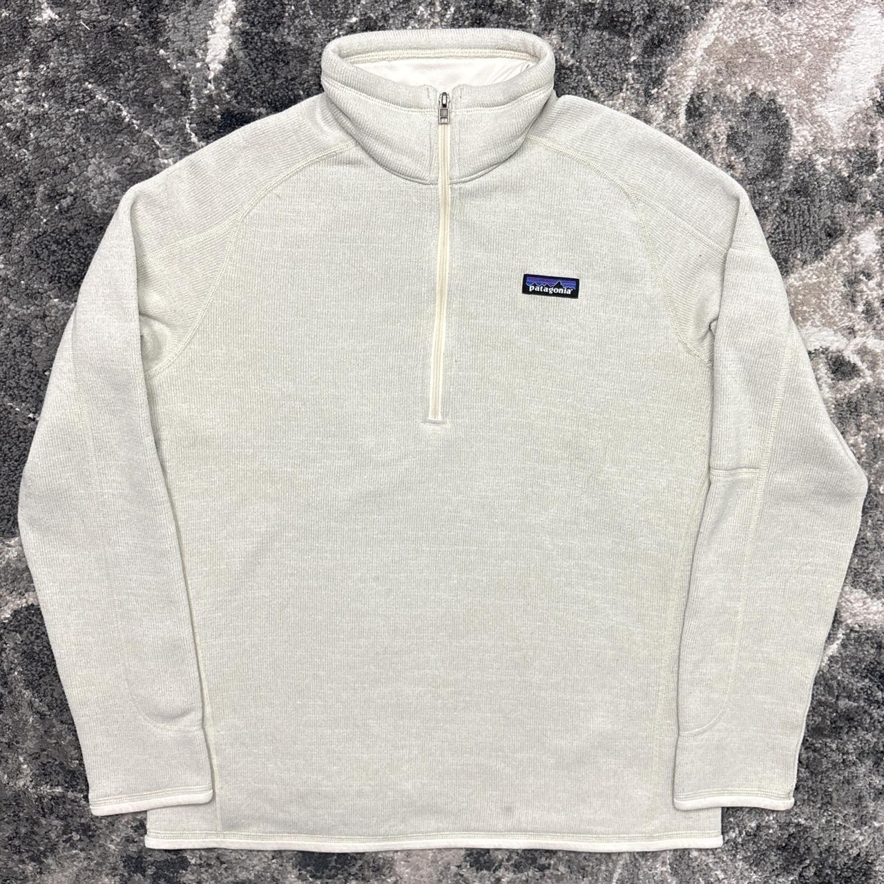 Patagonia Better Sweater Womens Large 1/4 Zip Cream White Fleece Jacket 25617