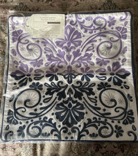 Pottery Barn Calypso Crewel Purple Blue Pillow Cover 16" x 16" NWT