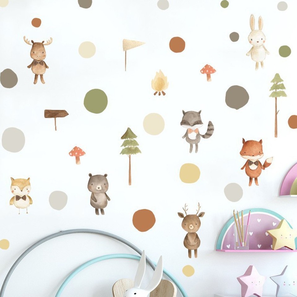 Animal Wall Decals Kindergarten Sticker Children's Room Stickers | eBay ...