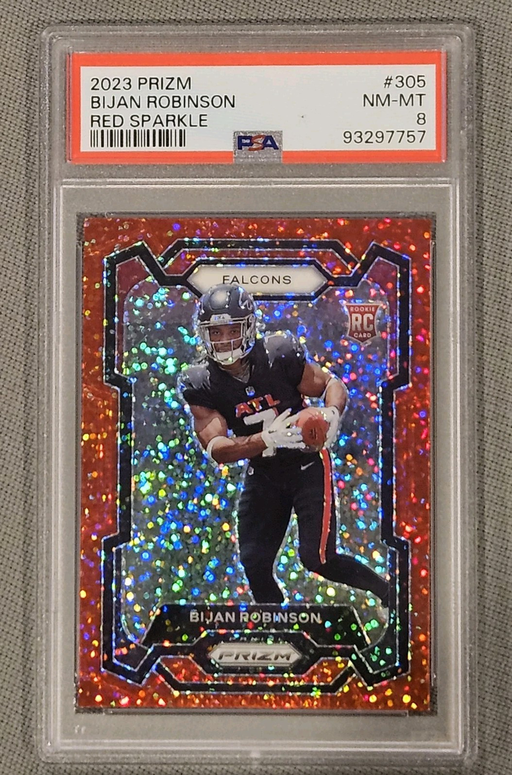 2023 BIJAN ROBINSON PRIZM RED SPARKLE RC #305 SSP PSA 8 🔥🔥🔥
