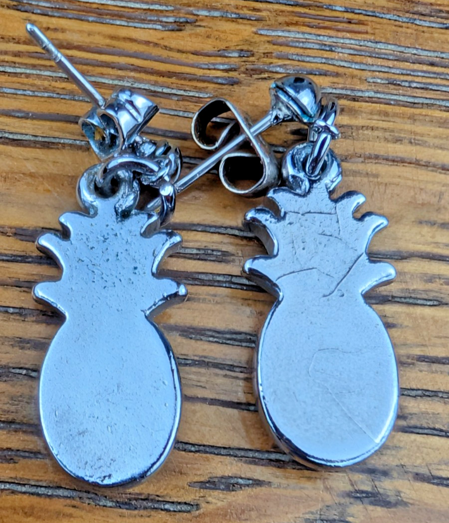 Abalone Shell Pineapple Earrings Pierced Dangle S… - image 2