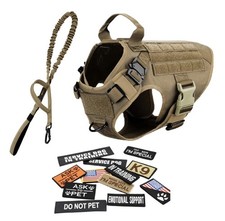 Team K9 Tactical No Pull Dog Harness Large Nylon Adjustable with Patches