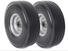 (2-Pack) 10-Inch Solid Wheel Replacement - 4.10/3.50-4 Flat Free Tire and Wheel
