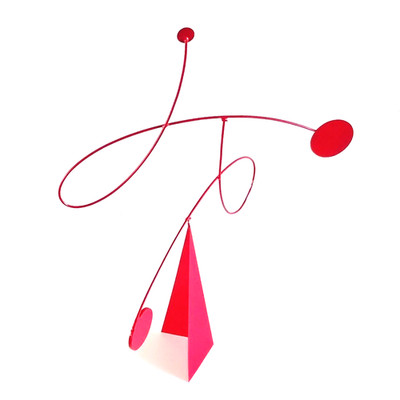Red Loops Stabile Mobile Metal Kinetic Sculpture