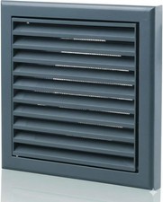 150mm Slate Grey External Wall Vent Grille Fly Screen Vent Cover Extractor