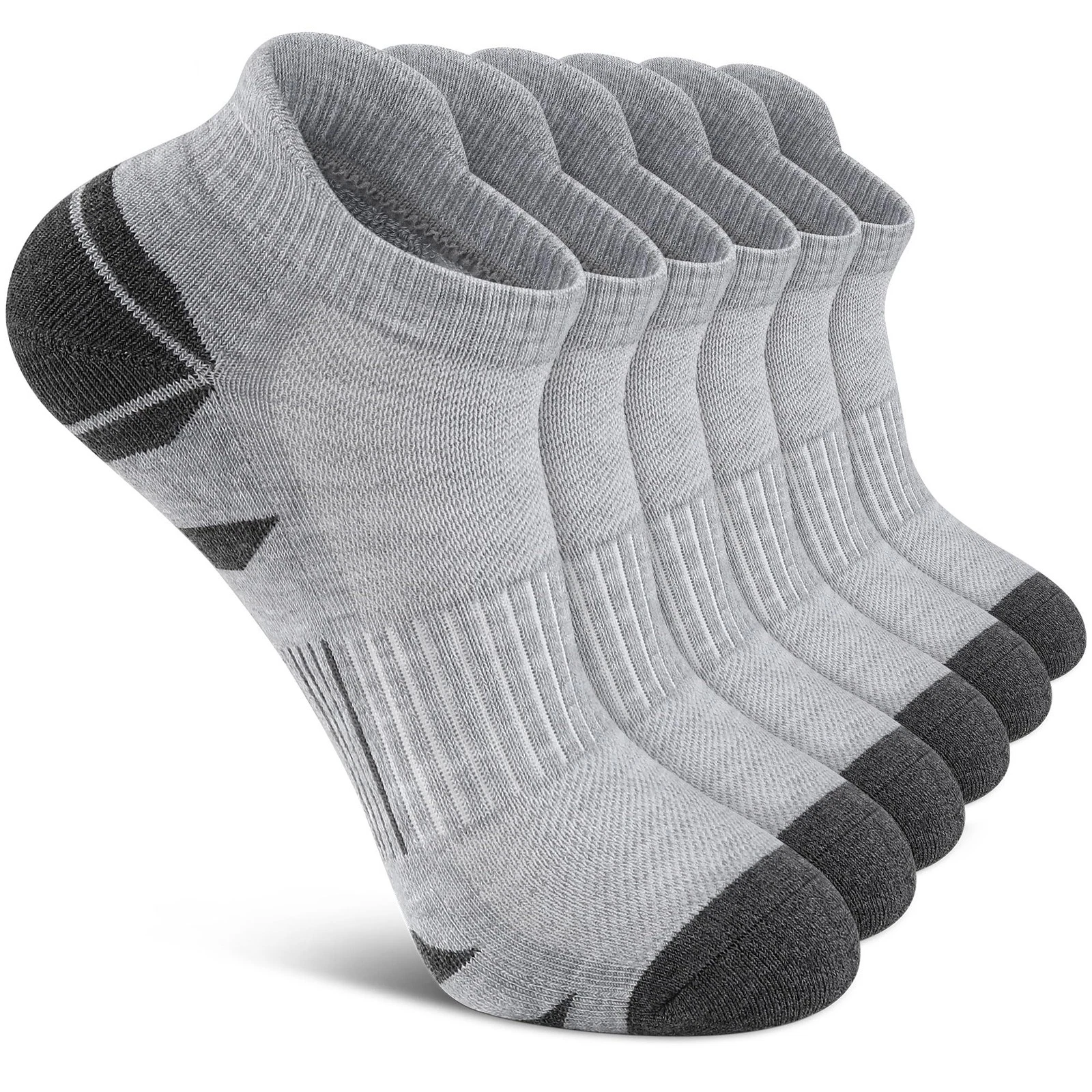 6 Pairs Low Cut Ankle Socks, Cushioned Athletic Socks for Men Women - Running...