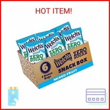 Welch's Zero Sugar Fruity Bites, Mixed Fruit Snack Box, Gluten Free & Sugar Free